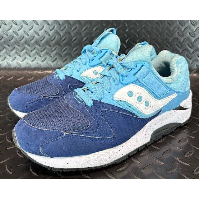 Saucony Grid 9000 Navy Light Blue Mens athletic suede sneakers size 90